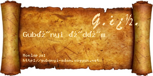Gubányi Ádám névjegykártya